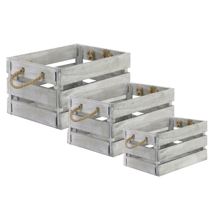 Wooden Storage Crates - Set of 3 | M&W	