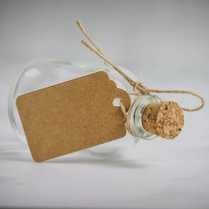 Mini 50ml Glass Bottles with Decorative Labels - Set of 12  | M&W	
