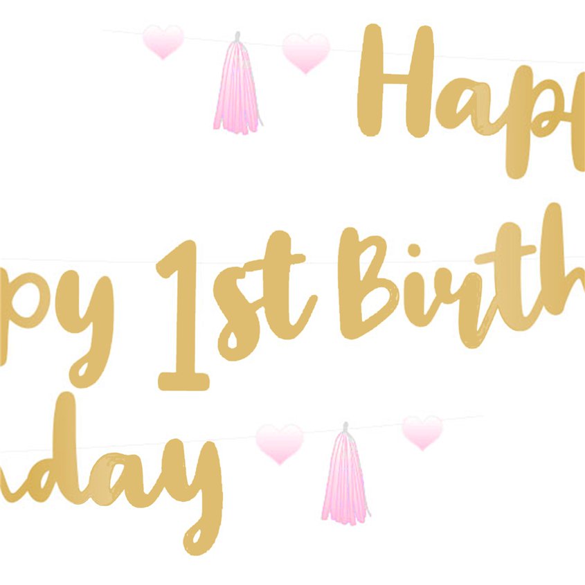 1st Birthday Pink Letter Banner - 1.8m – product image 3