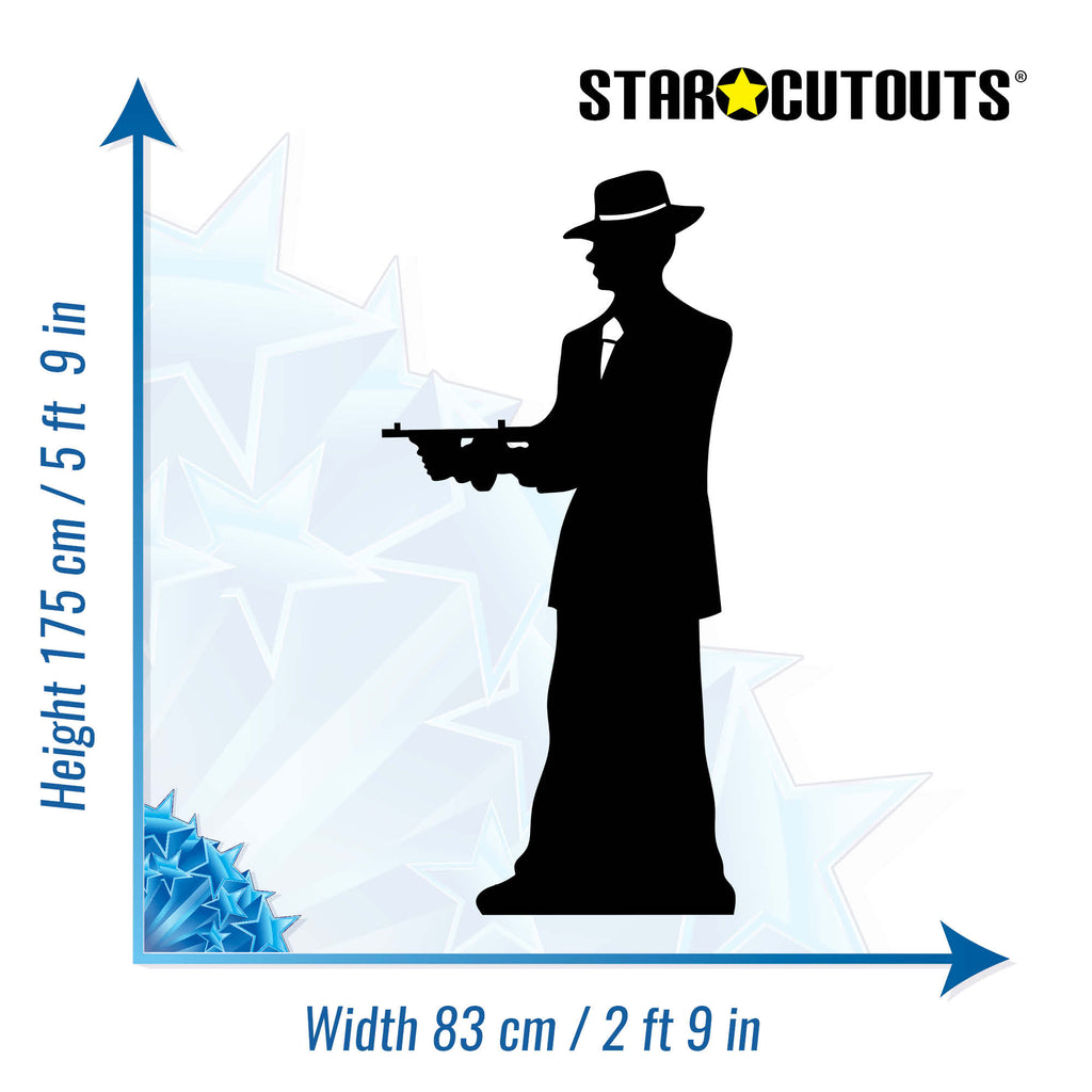 SC206 Gangster silhouette (double pack) Cardboard Cut Out Height 175cm – product image 3