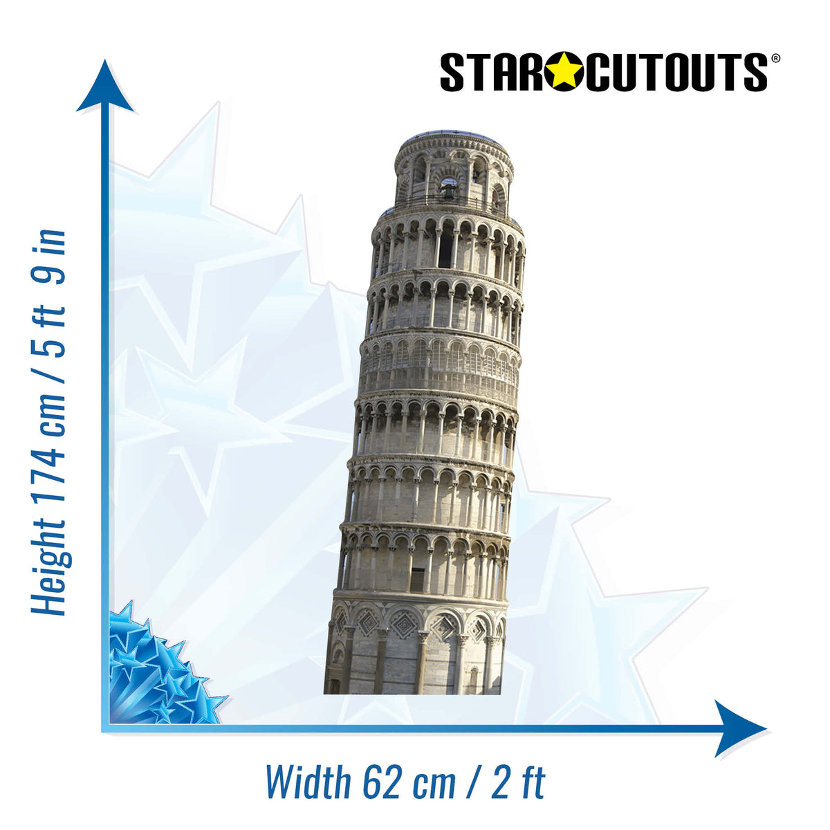 SC222 The Leaning Tower of Pisa Cardboard Cut Out Height 174cm – product image 2