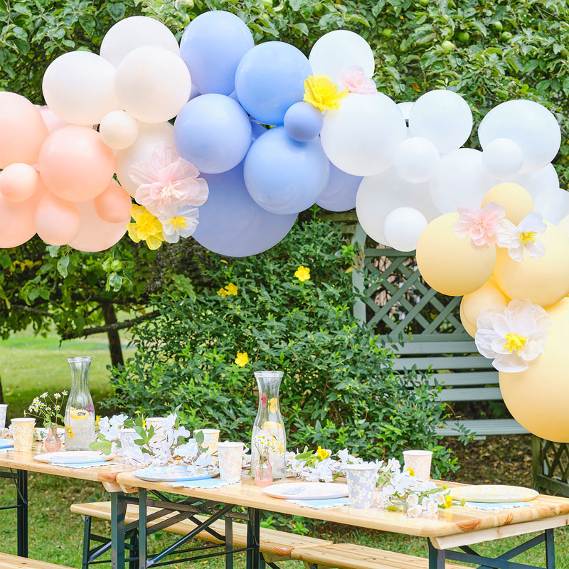 Spring Balloon Arch with Paper Flowers - 60 Balloons – product image 1