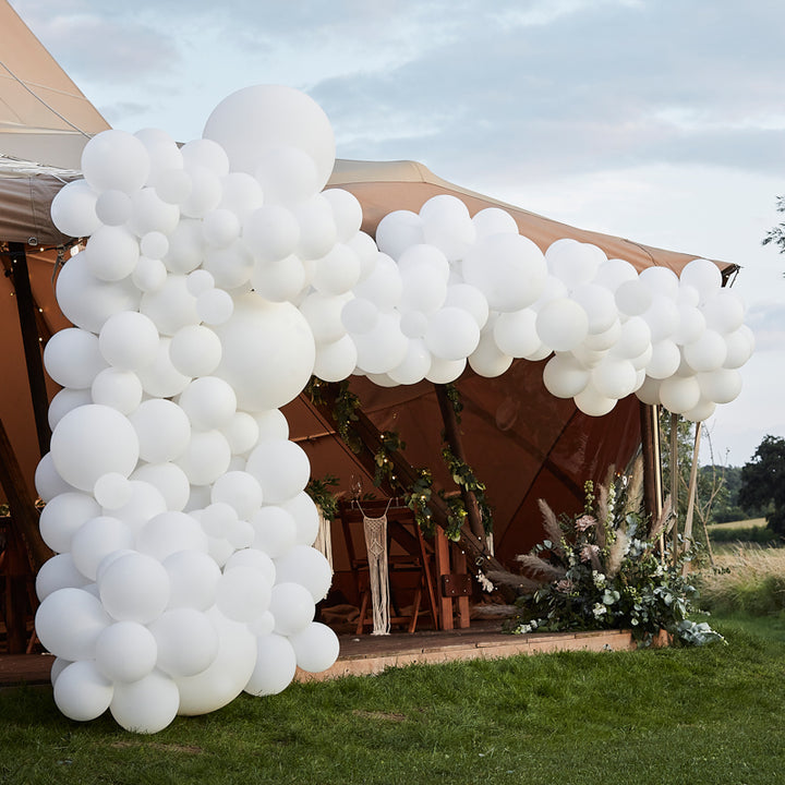 White Balloon Arch - 200 Balloons – product image 1