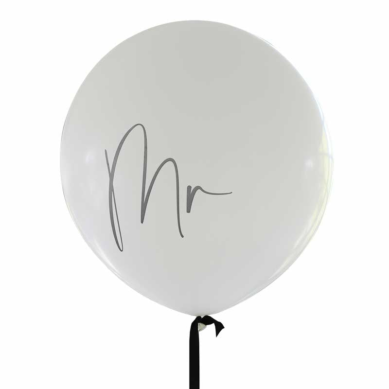Black & White Mr Balloon - 36" Latex