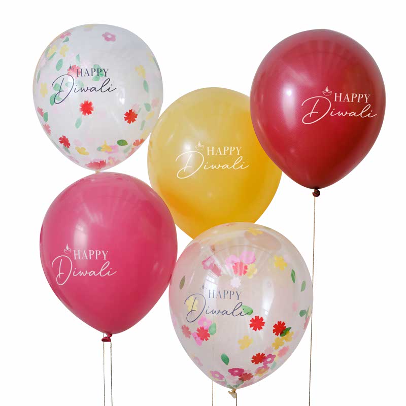 Happy Diwali Balloon Bouquet - 12" Latex (5pk) – product image 3