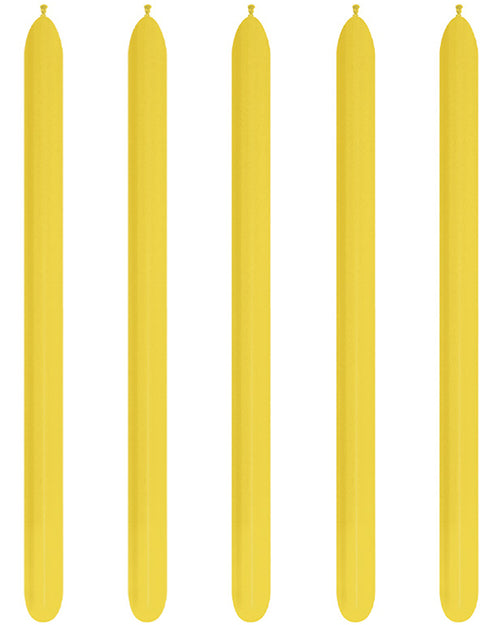360 Modelling Latex Balloons Fashion Yellow (50pk)
