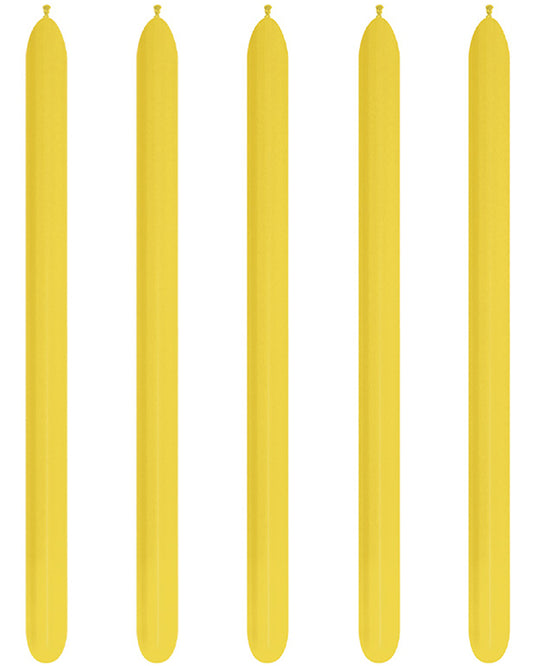 360 Modelling Latex Balloons Fashion Yellow (50pk)