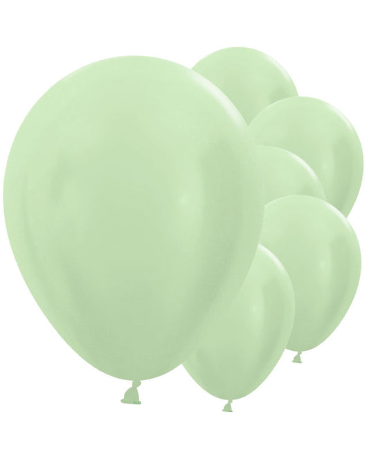 Satin Green Balloons - 12" Latex (25pk)