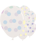 Crystal Clear Large Pastel Dots - 12" Latex Balloons (25pk) – product image 1