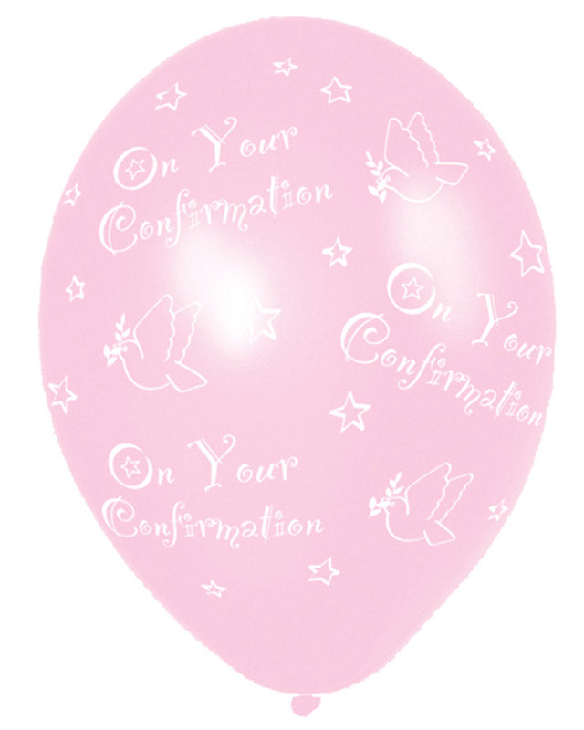 Confirmation Pink Printed - 11" Latex Balloons (6pk) – product image 2