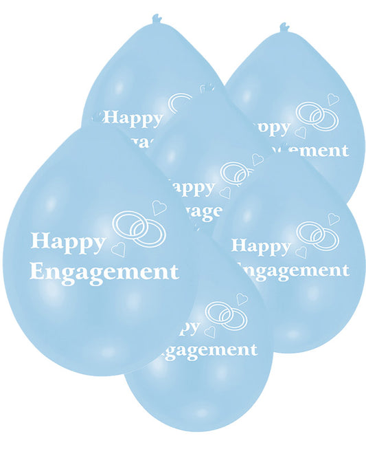 Happy Engagement Pink & Blue Balloons - 9" Latex (10pk)