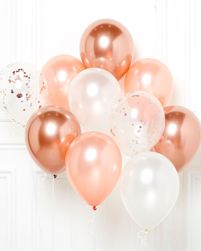 Rose Gold Assorted 11" Latex Balloon Kit (11pcs)