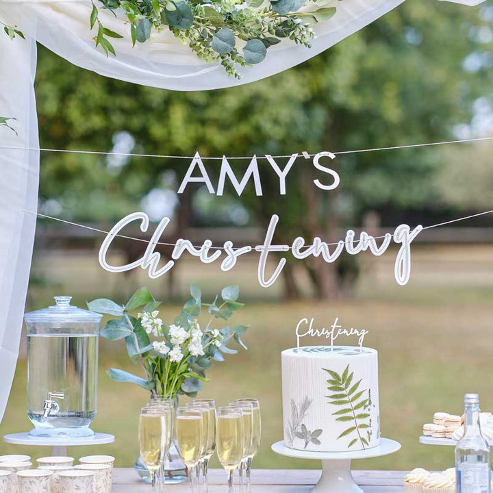 Customisable Christening Paper Banner - 1.5m – product image 1