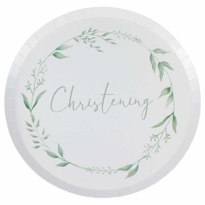 Christening Wreath Paper Plates - 25cm (8pk)