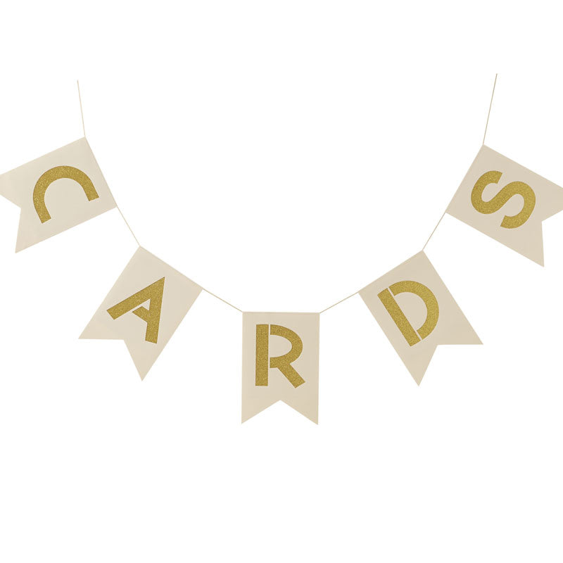 Ivory & Gold Cards Paper Bunting - 1.3m