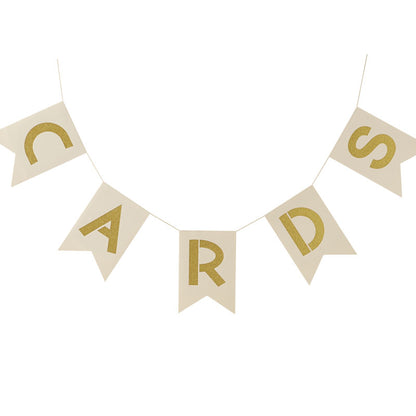 Ivory & Gold Cards Paper Bunting - 1.3m