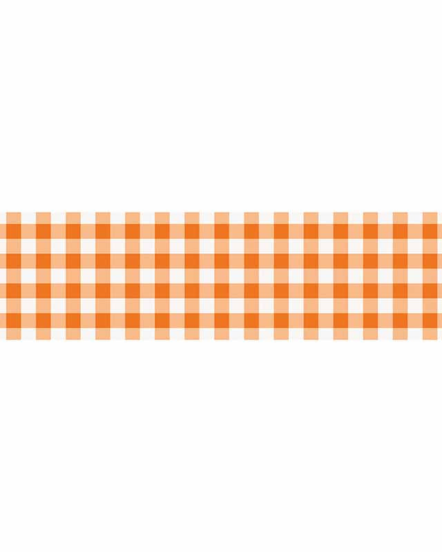 Orange Gingham Kraft Paper Table Runner - 2.2m