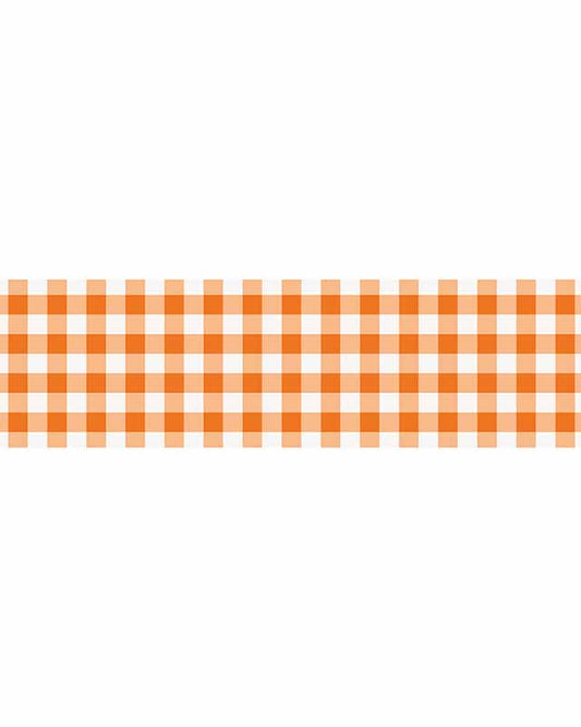 Orange Gingham Kraft Paper Table Runner - 2.2m