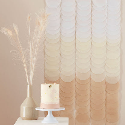 Neutral Ombre Tissue Paper Disc Party Backdrop - 1.8m