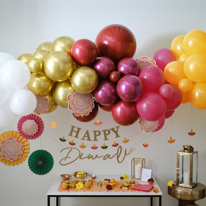 Diwali Balloon Arch - 75 Balloons