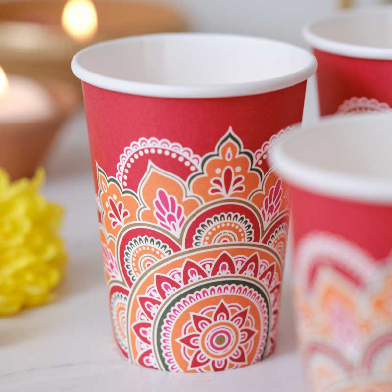Diwali Paper Cups - 266ml (8pk) – product image 2