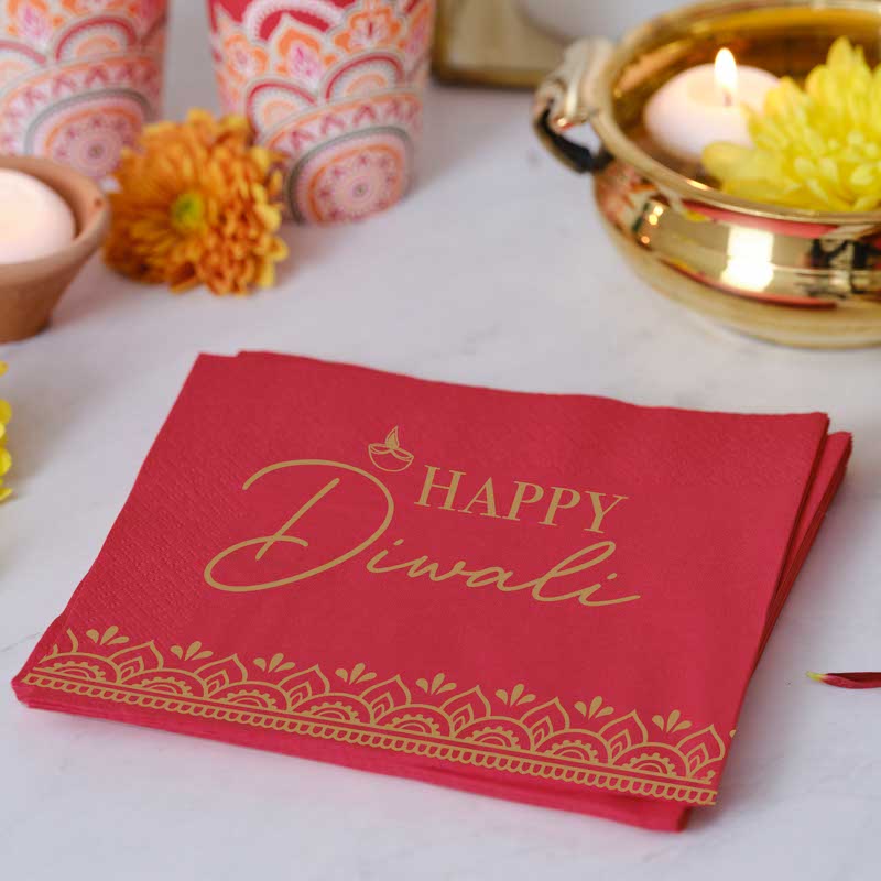 Happy Diwali Paper Napkins - 33cm (16pk) – product image 1