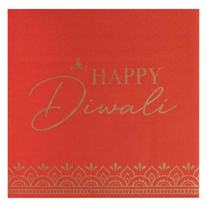 Happy Diwali Paper Napkins - 33cm (16pk)