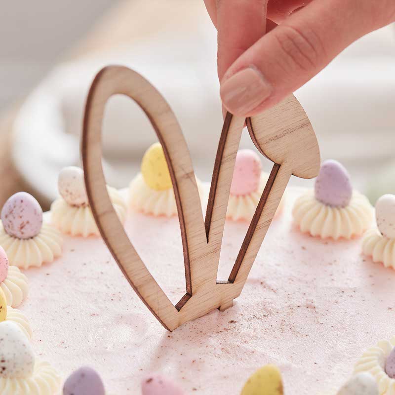 Wooden Bunny Ears Cake Topper - 18cm – product image 2