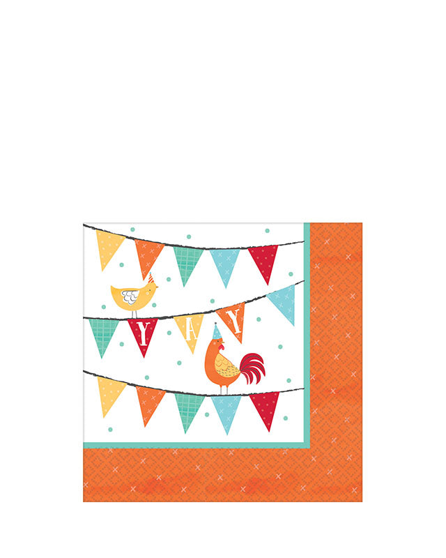 Barnyard Birthday Paper Napkins 25cm (16pk)