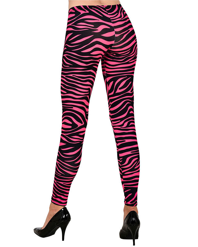 80s Pink Zebra Leggings - Adult Costume – product image 2