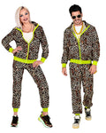 80s Black Leopard Print Shell Suit - Adult Costume – product image 1