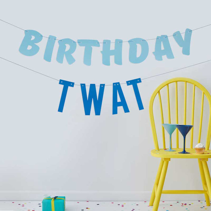 Blue Birthday Twat Paper Banner - 1.5m – product image 1