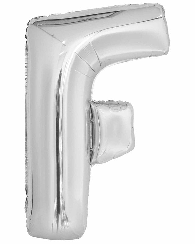 F Silver Letter Balloon - 34" Foil