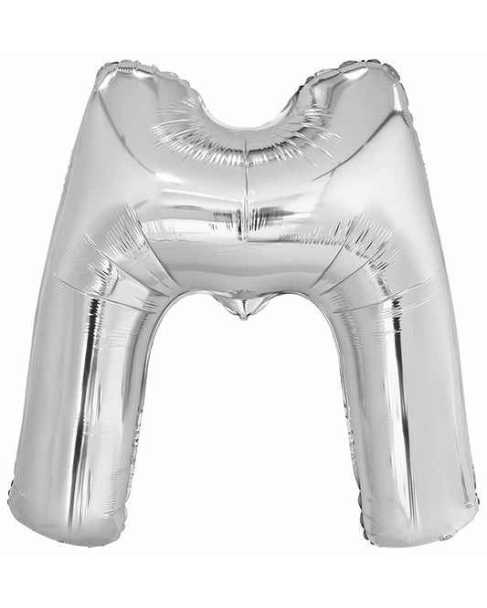 M Silver Letter Balloon - 34" Foil