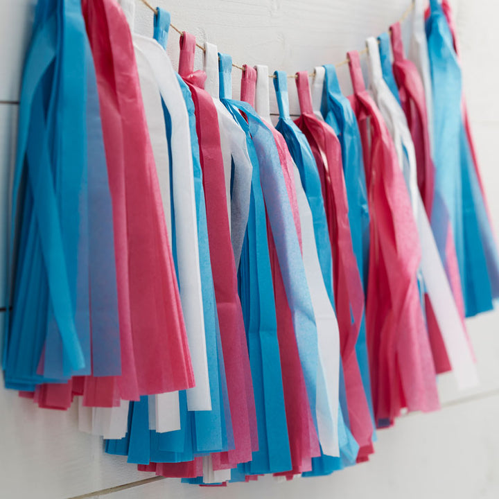 Gender Reveal Paper Tassel Garland - 2.5m – product image 1