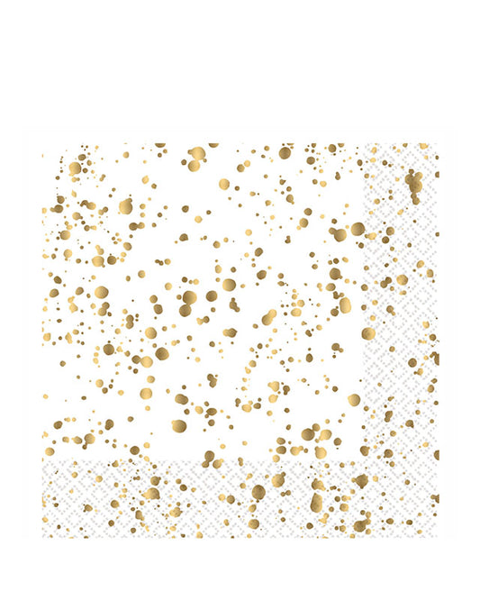Gold Speckled Paper Napkins 33cm (16pk)