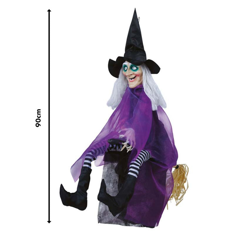 Animated Witch on a Broom - 90cm – product image 2