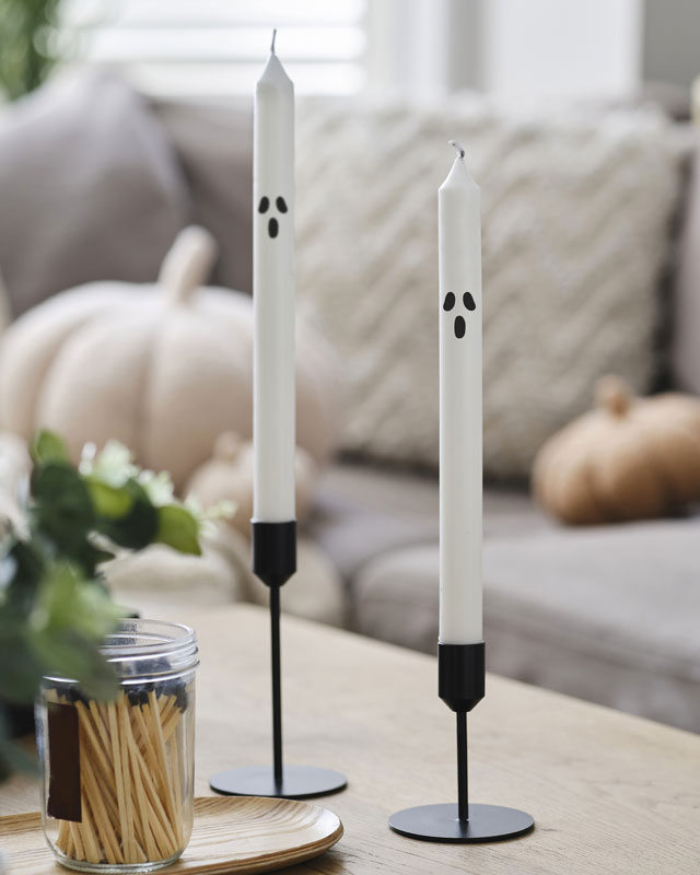 Ghost Face Dinner Candles (2pk) – product image 1
