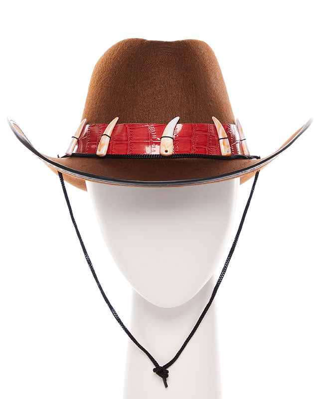 Brown Cowboy Hat with Teeth – product image 1