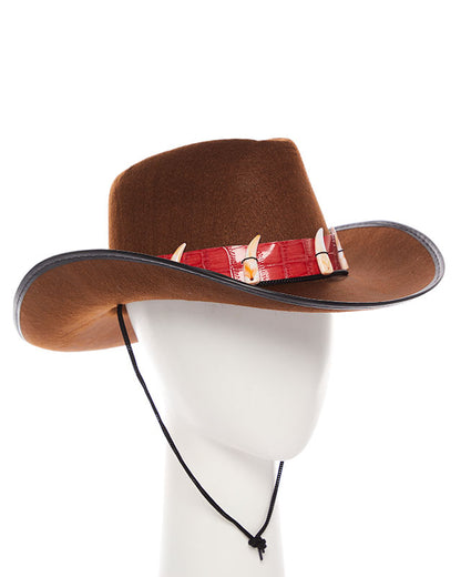 Brown Cowboy Hat with Teeth