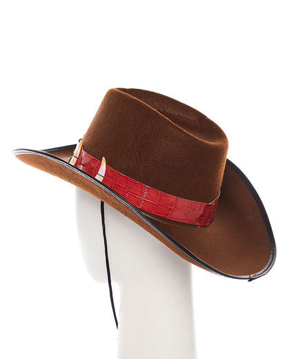 Brown Cowboy Hat with Teeth