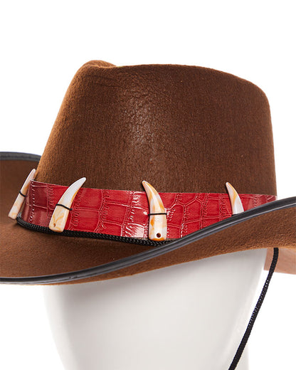 Brown Cowboy Hat with Teeth