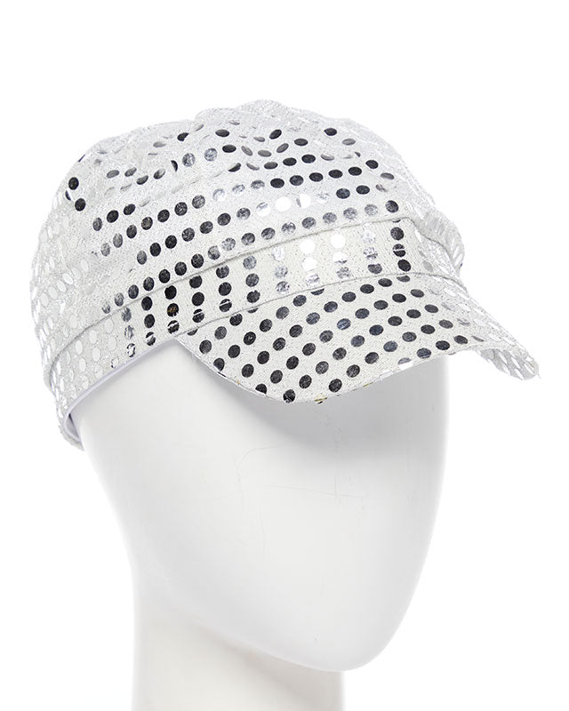 Silver  Sequin Disco Hat