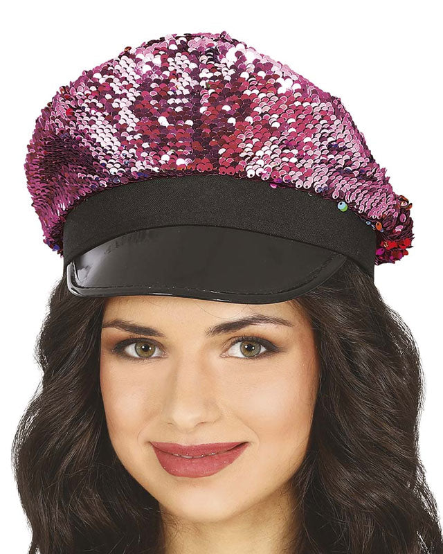 Pink Sequin Cap