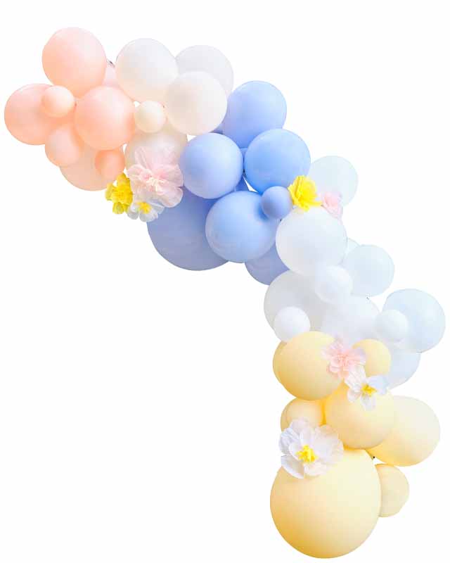 Pastel Balloon Arch with Tissue Paper Flowers - 60 Balloons – product image 3