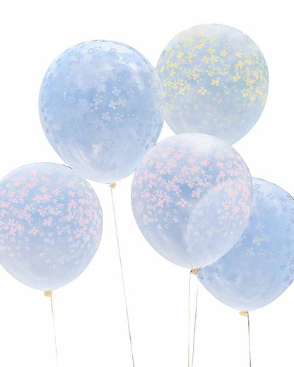 Pastel Printed Flower Latex Balloons - 12" (5pk)