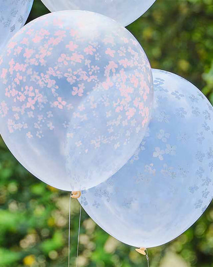 Pastel Printed Flower Latex Balloons - 12" (5pk)