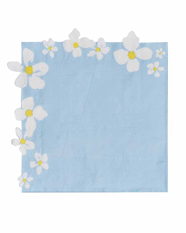 Flower Edge Floral Napkins - 16cm (16pk)