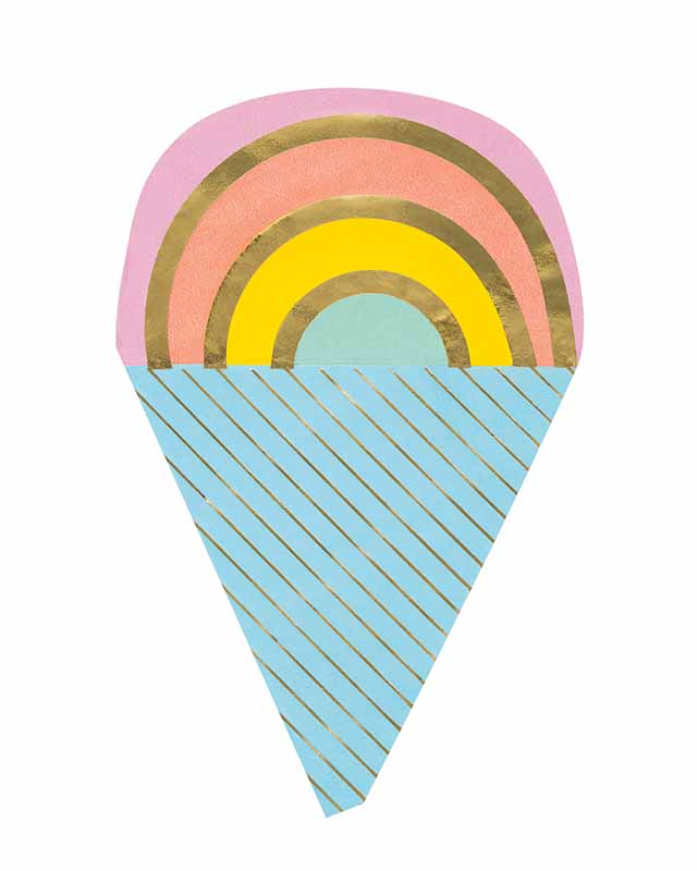 Pastel Ice Cream Shaped Paper Napkins - 16cm (16pk)