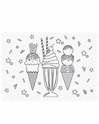 Pastel Ice Cream Paper Coloring Placemats (6pk)